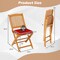 Set of 2 Armless Outdoor Folding Chairs with Seat Cushions and Slatted Backrest